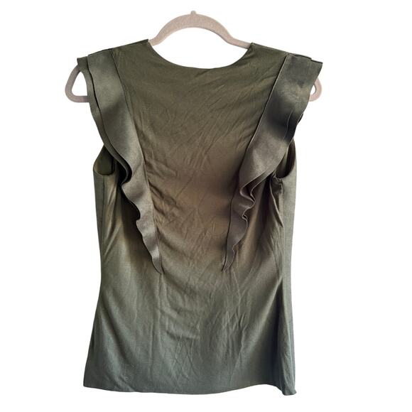 Bailey 44 Green V Neck Sleeveless Ruffle Top size Large - Picture 5 of 6